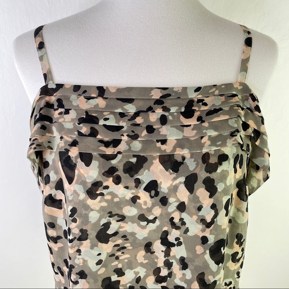 Cabi Chiffon Camo Print Cold Shoulder Top - Picture 3 of 10